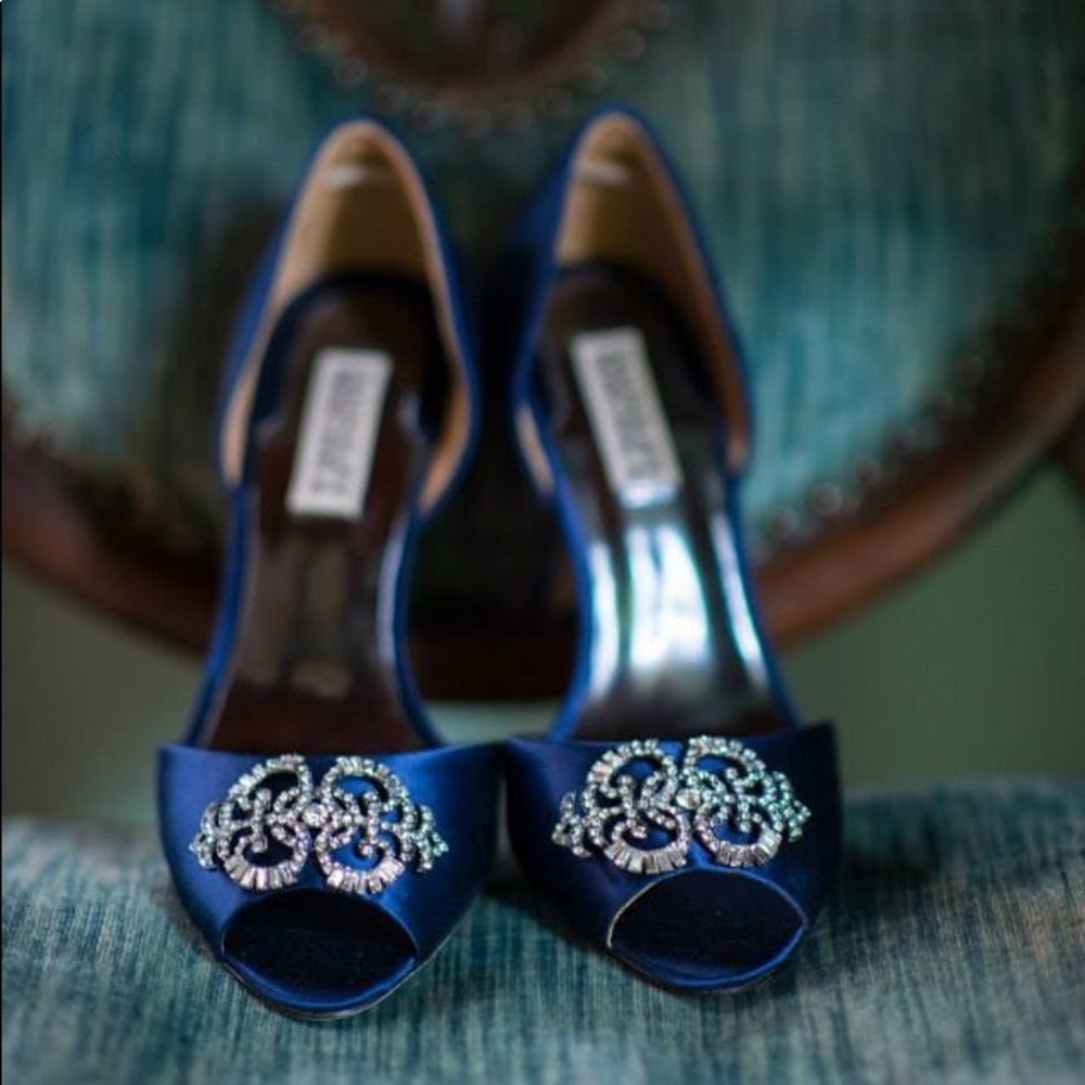 Badgley Mischka Blue Satin Shoes